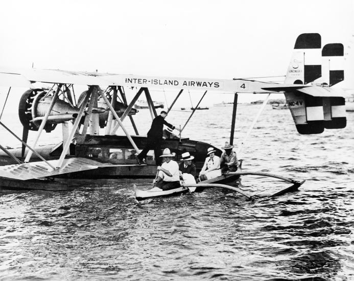 Inter-Island Airways S-38 and Outrigger Canoe