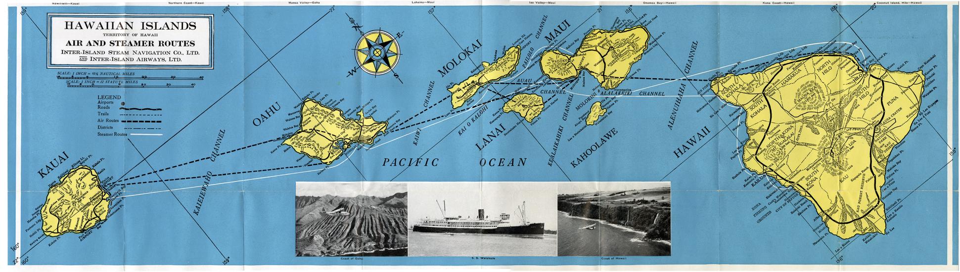 Inter-Island Airways Brochure Map