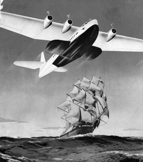 Clipper Ship and Plane