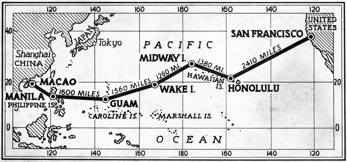 Pan Am Transpacific Route Map