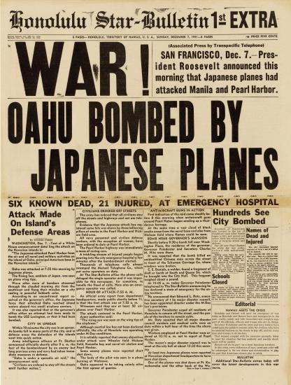 War! Newspaper Article