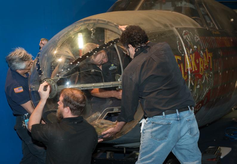 Moving the Martin B-26B Marauder <em>Flak-Bait</em>'s Forward Fuselage