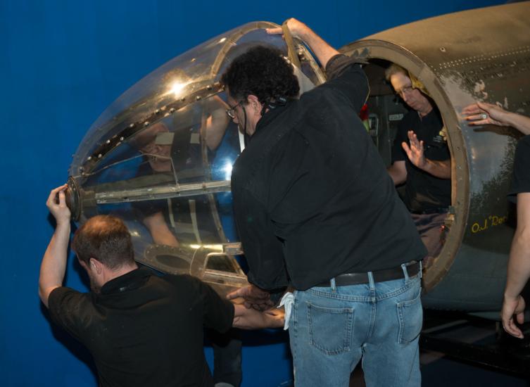 Moving the Martin B-26B Marauder <em>Flak-Bait</em>'s Forward Fuselage