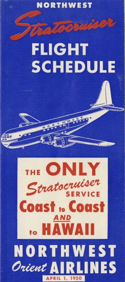 Northwest Airlines Timetable 1950