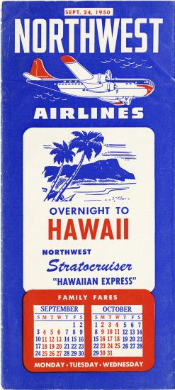 Northwest Airlines Timetable 1950