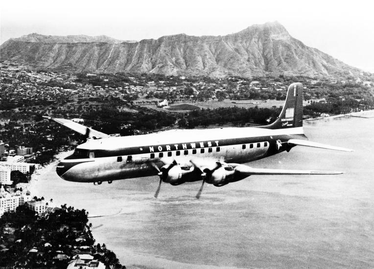 Douglas DC-6B near Diamond Head