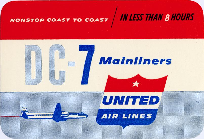 United DC-7 Baggage Sticker