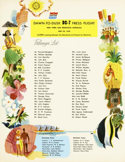 Dawn-to-Dusk Flight Passenger List