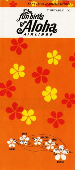 Aloha Airlines Timetable 1970