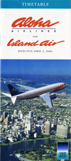 Aloha Airlines Timetable 2000