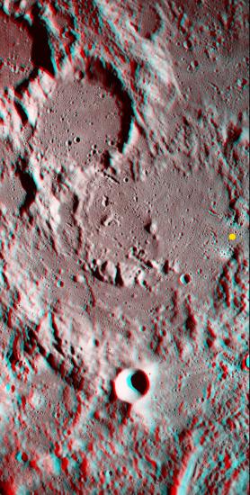 Descartes Crater on the Moon in 3-D