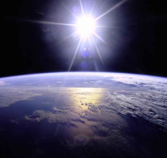 Sun Reflecting on Earth