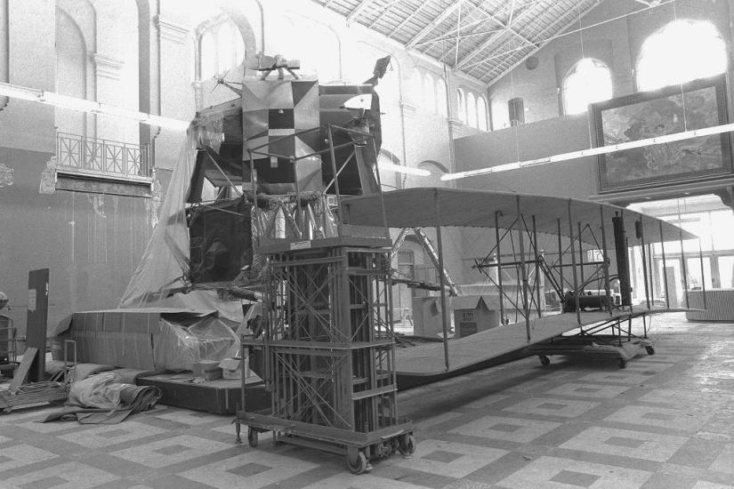 Lunar Module and Wright Airplane in Arts & Industries Building