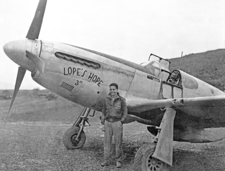 Donald Lopez with North American P-51C