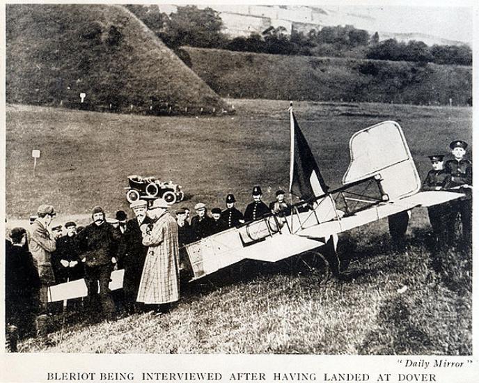 Blériot Interviewed After First Crossing of the English Channel by Aircraft