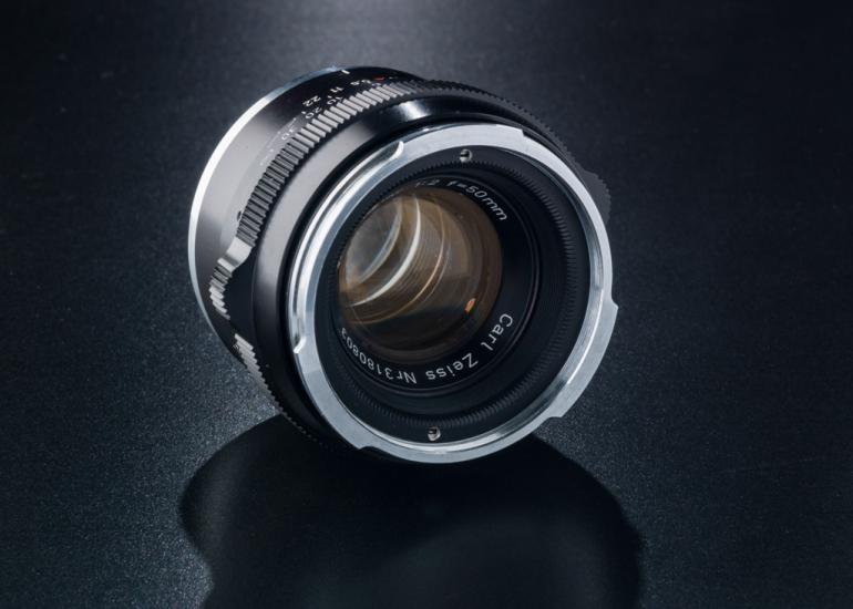 Single black camera lens.