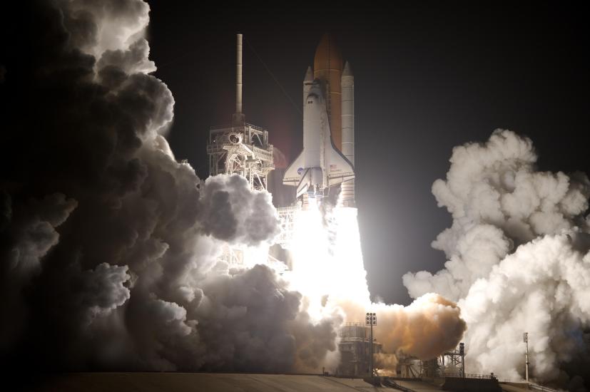 Launch of Space Shuttle Discovery on STS-128 Mission