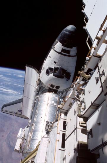 Space Shuttle Atlantis Docked with ISS