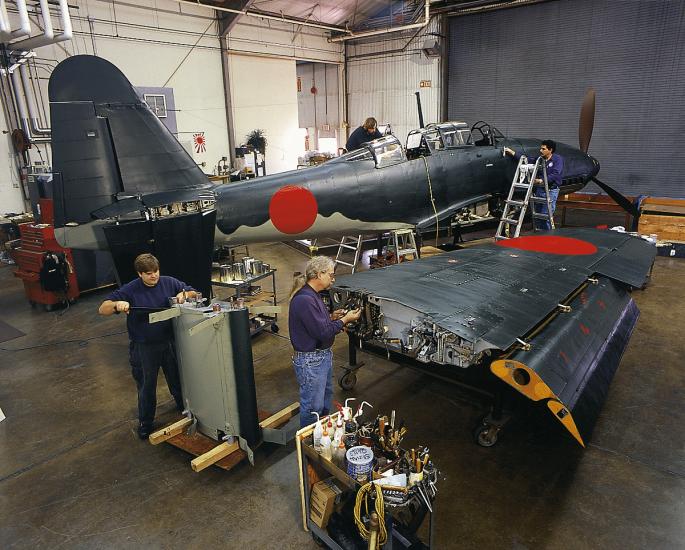 Aichi Seiran at the Garber Facility being restored