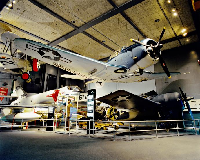 Douglas SBD Dauntless dive-bomber (below) in Sea-Air Operations 