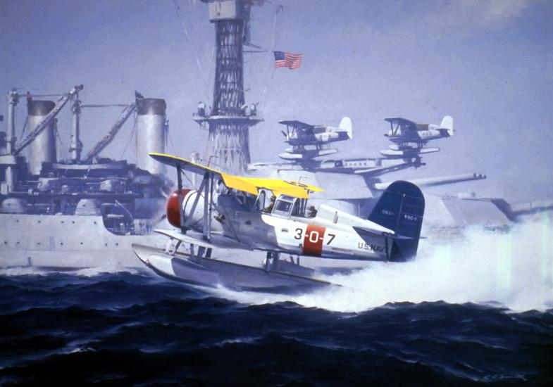 Painting of Curtiss Seagull by R.G. Smith