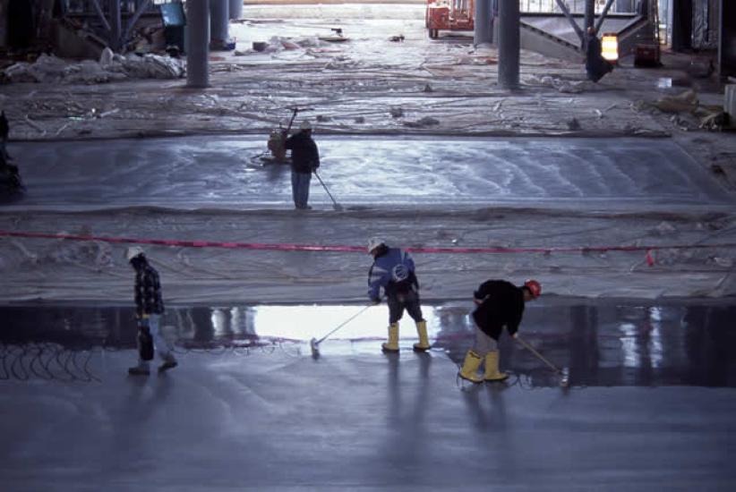 Scrubbing the Udvar-Hazy Center floor