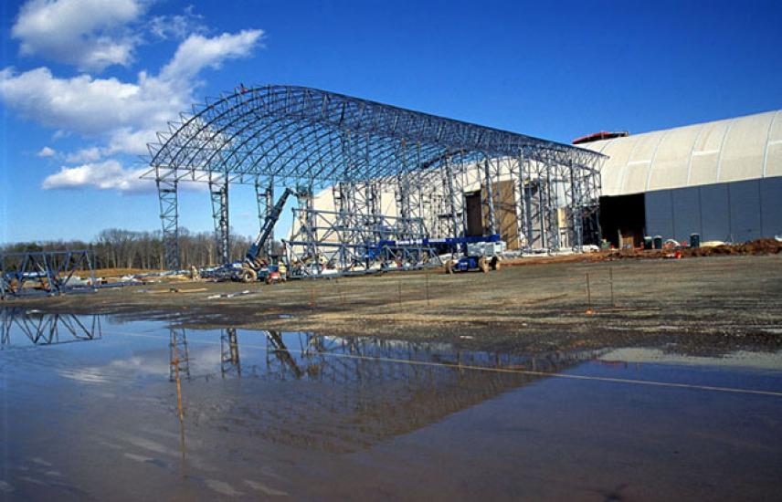 Udvar-Hazy Center Space Hangar ready for a roof.