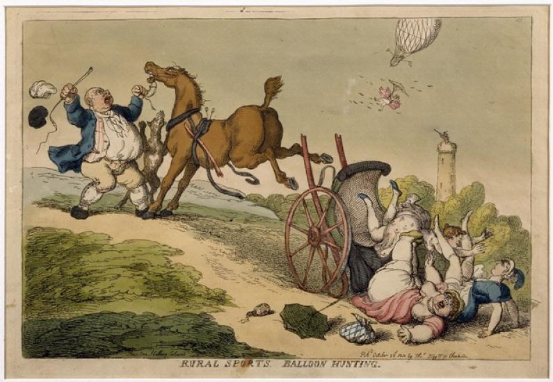 Rural Sports, Balloon Hunting, by T. Rowlandson