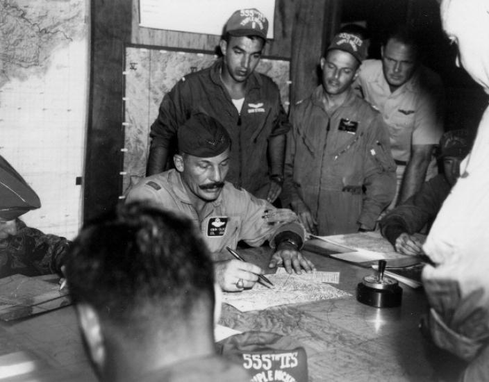 Brig. Gen. Robin Olds in Planning Room