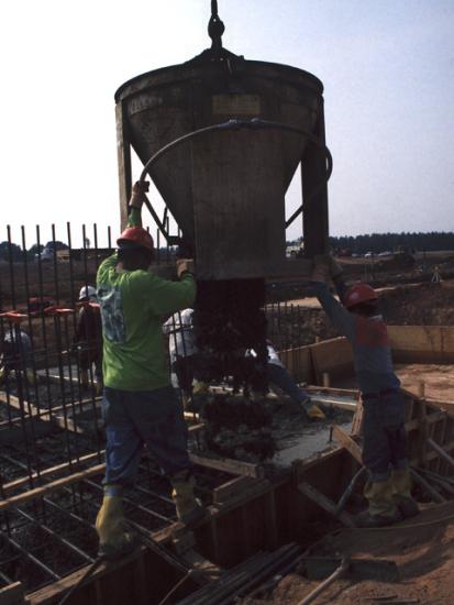 Pouring Concrete for Udvar-Hazy Center Thrust Blocks