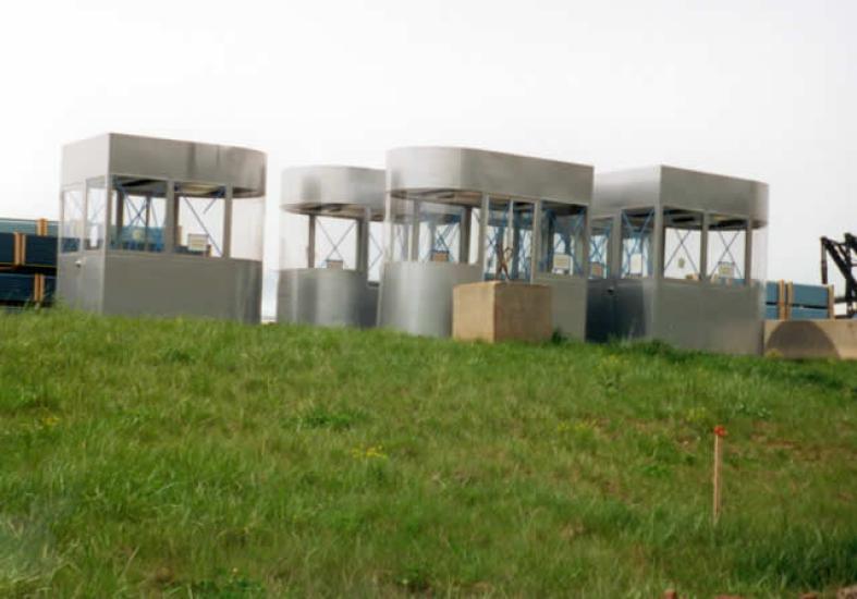 Ticket booths for the Udvar-Hazy Center parking lot