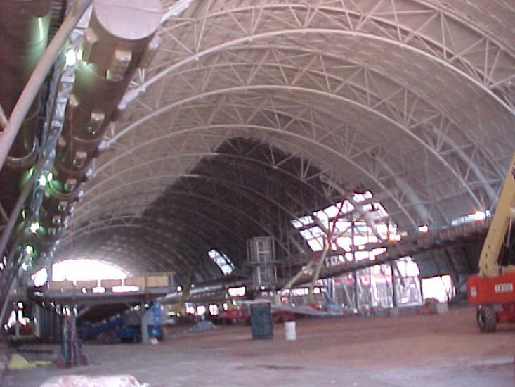 First coat of paint inside Aviation Hangar