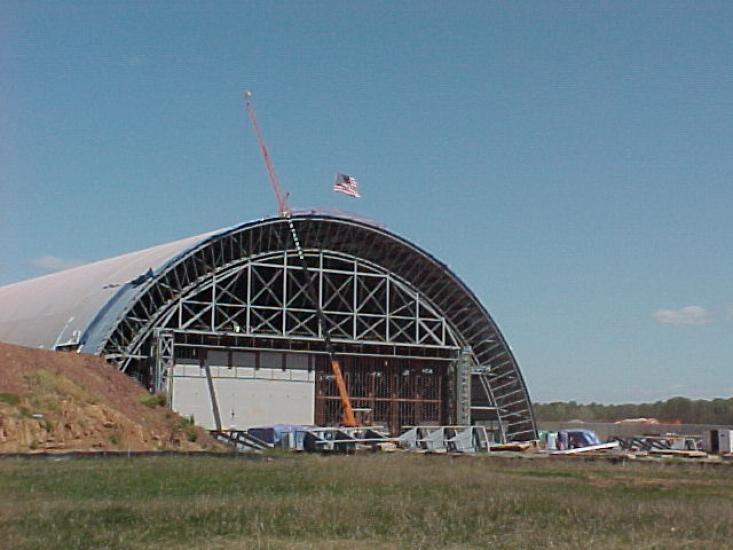 South Aviation Hangar Doors Being Framed