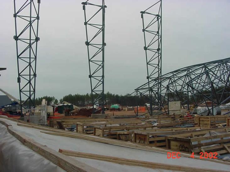 Steel arriving for the Udvar-Hazy Center Space Hangar