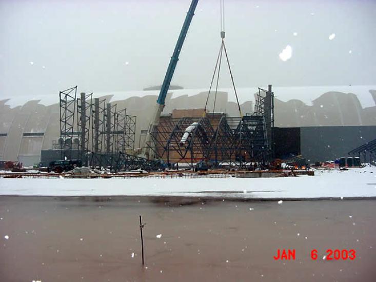 Udvar-Hazy Center Space Hangar trusses up!