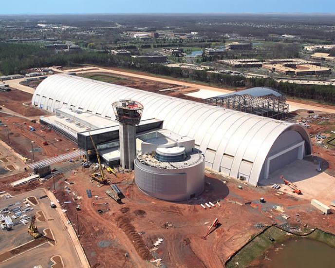 Udvar-Hazy Center Aerial View Looking SW, Apr 03.