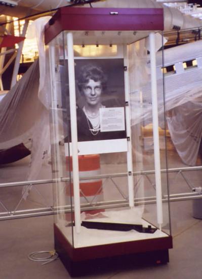 Amelia Earhart display case at Udvar-Hazy Center