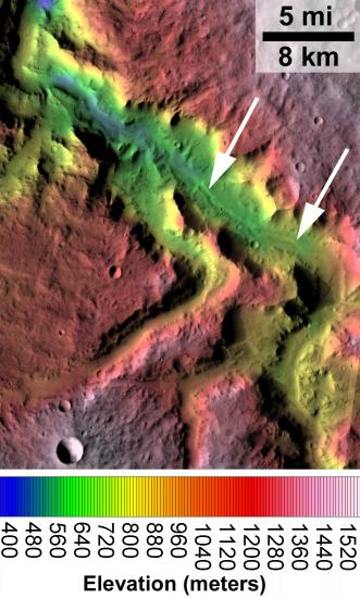 Licus Vallis valley network on Mars