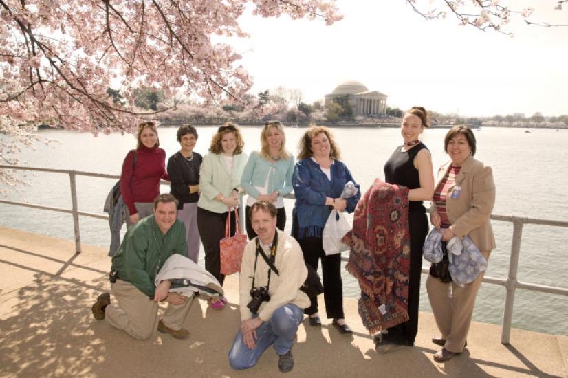 National Air and Space Museum Employees Enjoy the Cherry Blossoms