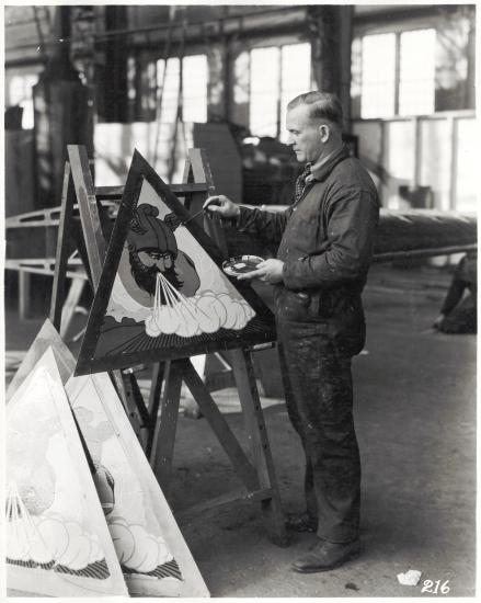 Keystone Employee Paints Delta Air Corp Insignia