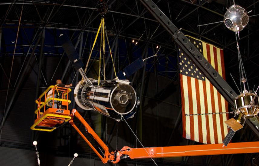 Advanced Orbiting Solar Observatory Satellite Hung at Udvar-Hazy Center