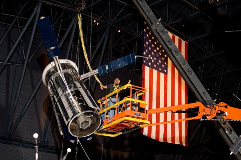 Advanced Orbiting Solar Observatory Satellite Hung at Udvar-Hazy Center