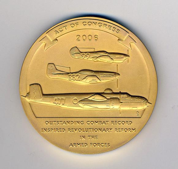 Tuskegee Airmen Gold Medal (Reverse)