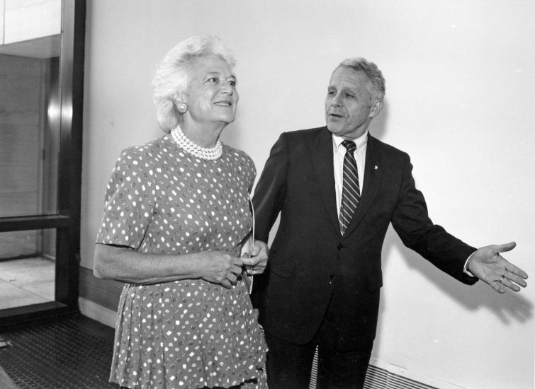 Don Lopez and Barbara Bush