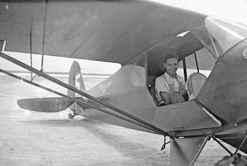 Don Lopez in Piper Cub