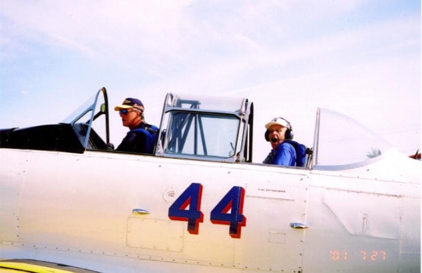 Don Lopez and Capt. Dale Snodgrass, USN (Ret.) and Heritage Pilot