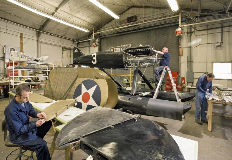 Curtiss R3C-2 Racer in Restoration Shop