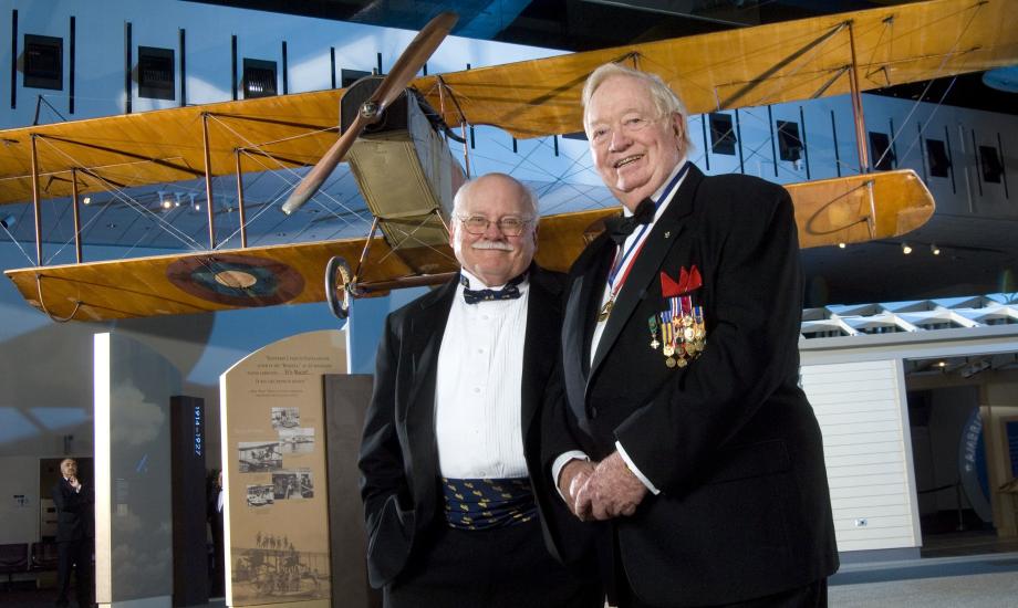 Joseph Kittinger poses with Tom Crouch