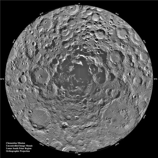 South Pole Region of the Moon