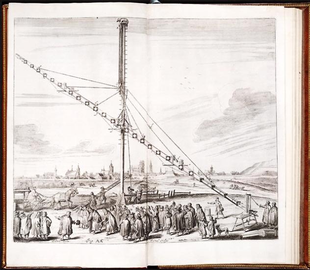 Hevelius' Longest Telescope from Machinae Coelestis